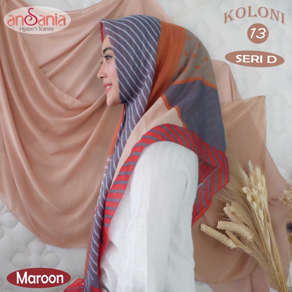 KOLONI 13 / SAUDIA ANSANIA /ANSANIA MOTIF / HIJAB SEGIEMPAT