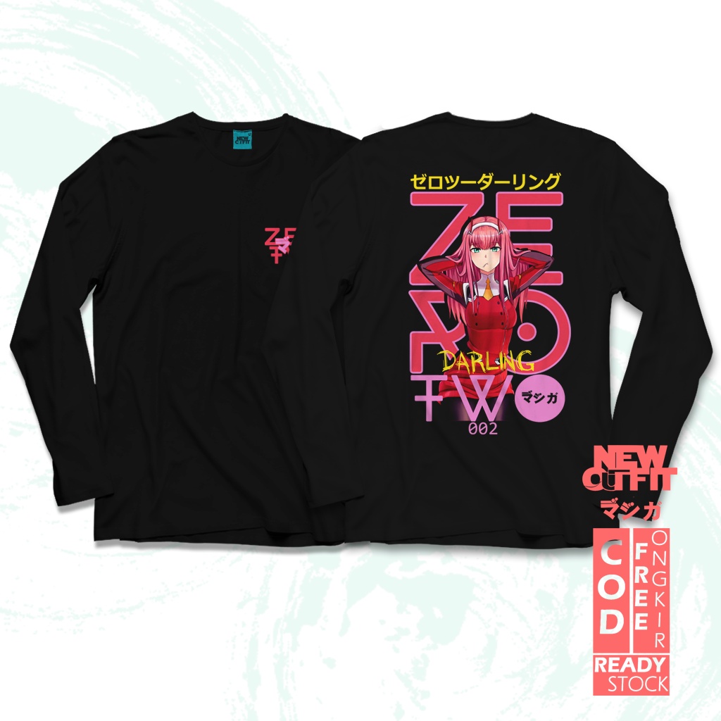 Kaos Lengan Panjang ZERO TWO 02 DARLING IN THE FRANXX Baju Jepang Anime Manga Murah