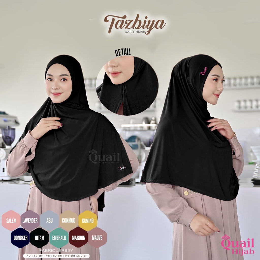 TAZBIYA HIJAB JERSEY BELAH DEPAN - TAZBIYA QUAILHIJAB