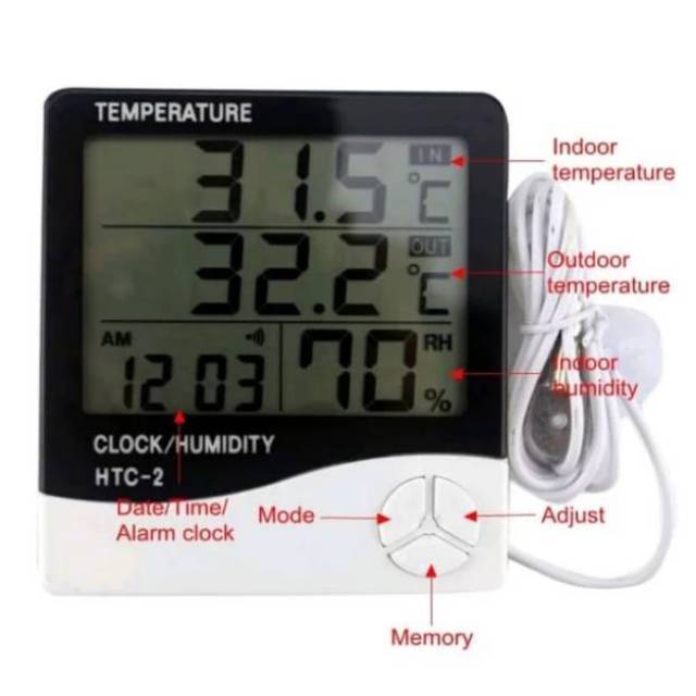 Hygometer thermometer HTC 2 ( 3 baris)  termometer ruangan HTC2