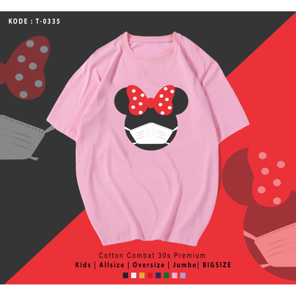 MASKER MINNIE / TERMURAH / PREMIUM BAJU KAOS  / T-SHIRT / KATUN LENGAN PENDEK / TUMBLR TEE