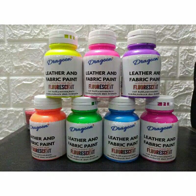 Cat Fluorescent Warna Neon Warna Stabilo Leather and Fabric Paint Cat Kulit Canvas Suede 150 ml