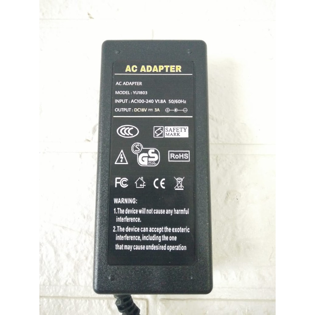 Adaptor Charger Untuk Ringlight 18V 3A