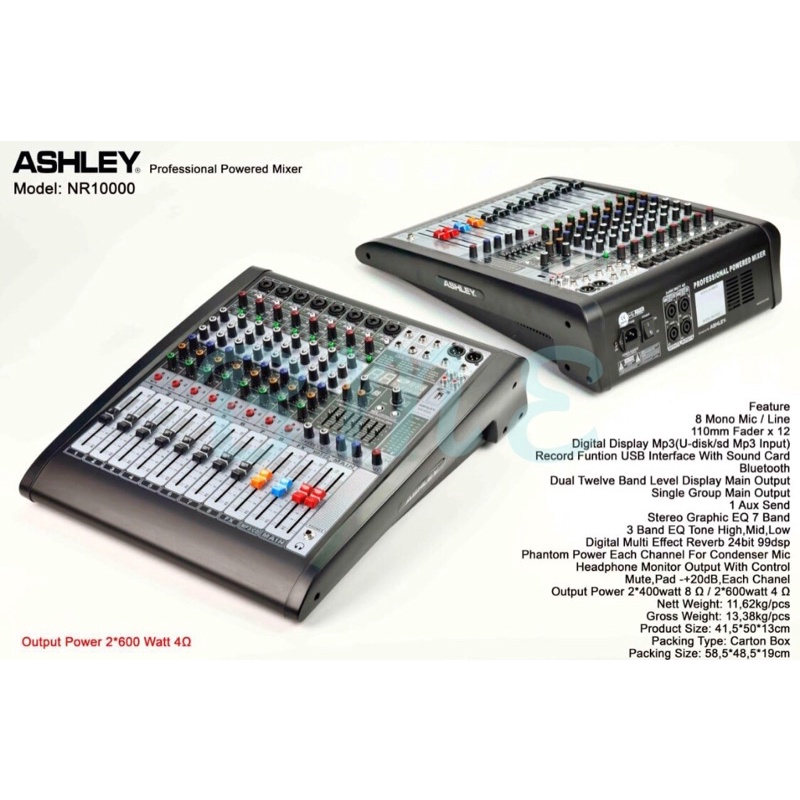 Power Mixer NR1000 / NR 1000 8 CHANNEL ORIGINAL ASHLEY
