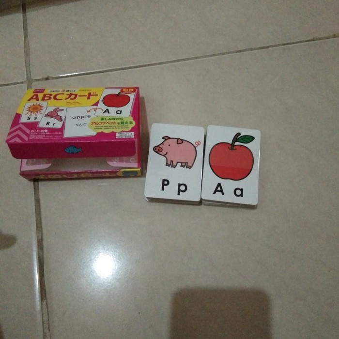 

Alphabet card with picture,kartu huruf dg gambar,30pc,education card