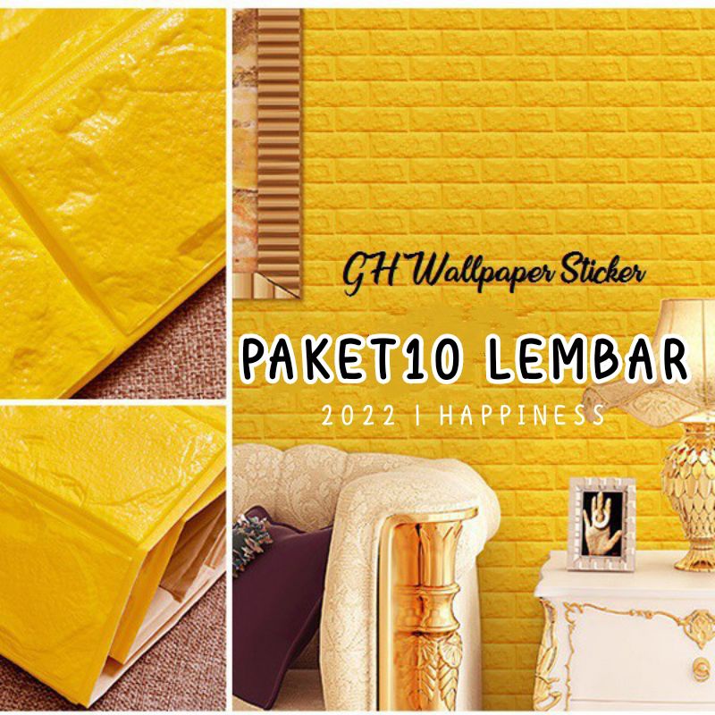 PROMOO WALLPAPER FOAM 3D PAKET 10 LEMBAR TEBAL 4MM BISA COD