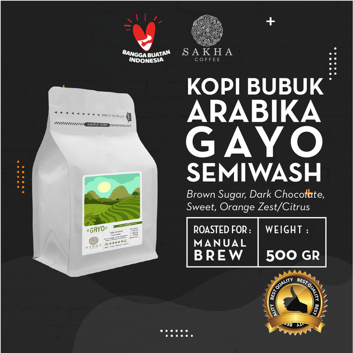 

Kopi Bubuk Arabika Gayo Aceh Roast For Manual Brew 500 Gr SAKHA COFFEE - KBMGAY500