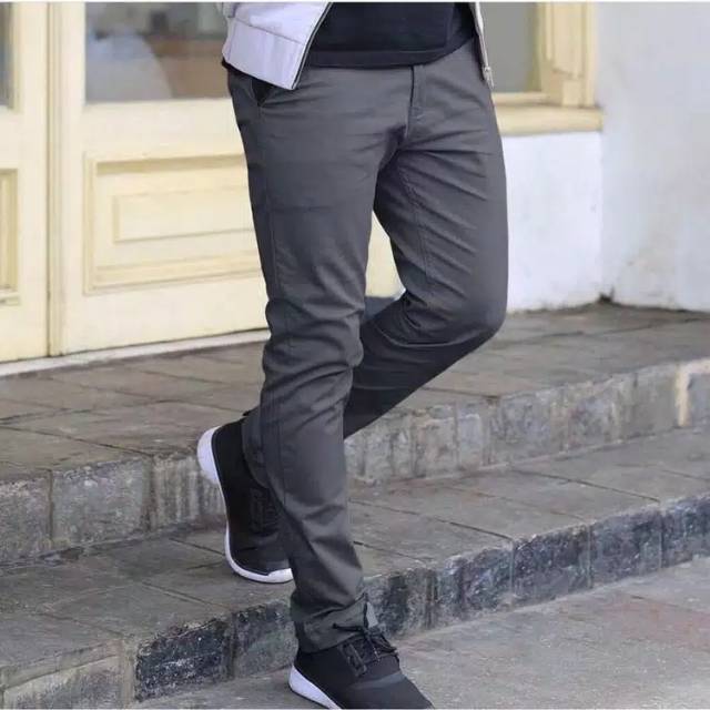 Celana Chino Slim Panjang Pria Celana Bahan Katun Original Destro Size:S-XXL