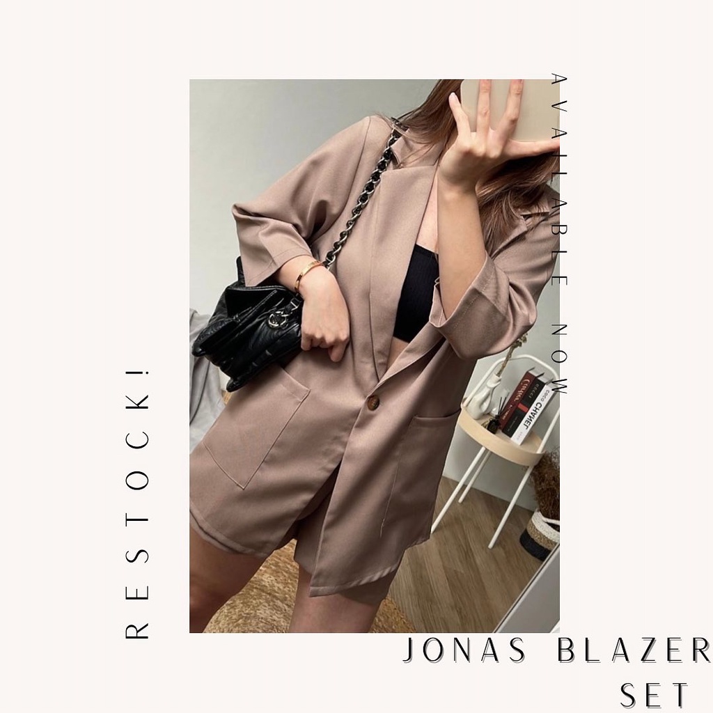 Jonas Blazer Set - Blazer Set Wanita Celana Pendek Bahan Cotton