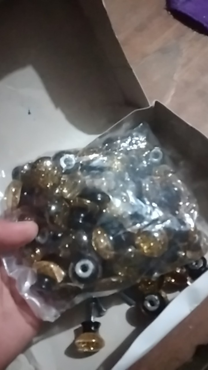 Knob Knop Warna Pelangi Bintik Emas 2.5 Cm Asli (handle Laci, Lemari, Pintu)