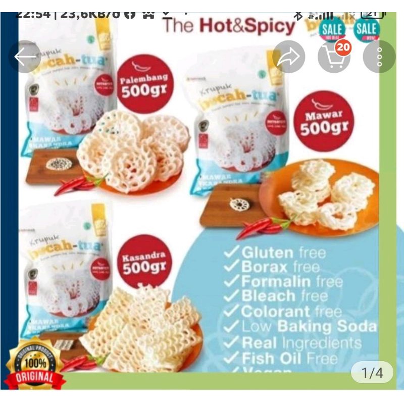 

0Kerupuk Bocah Tua 500 gr Hot & Spicy/ kerupuk Premium Sehat Bahan Alami Gluten Free