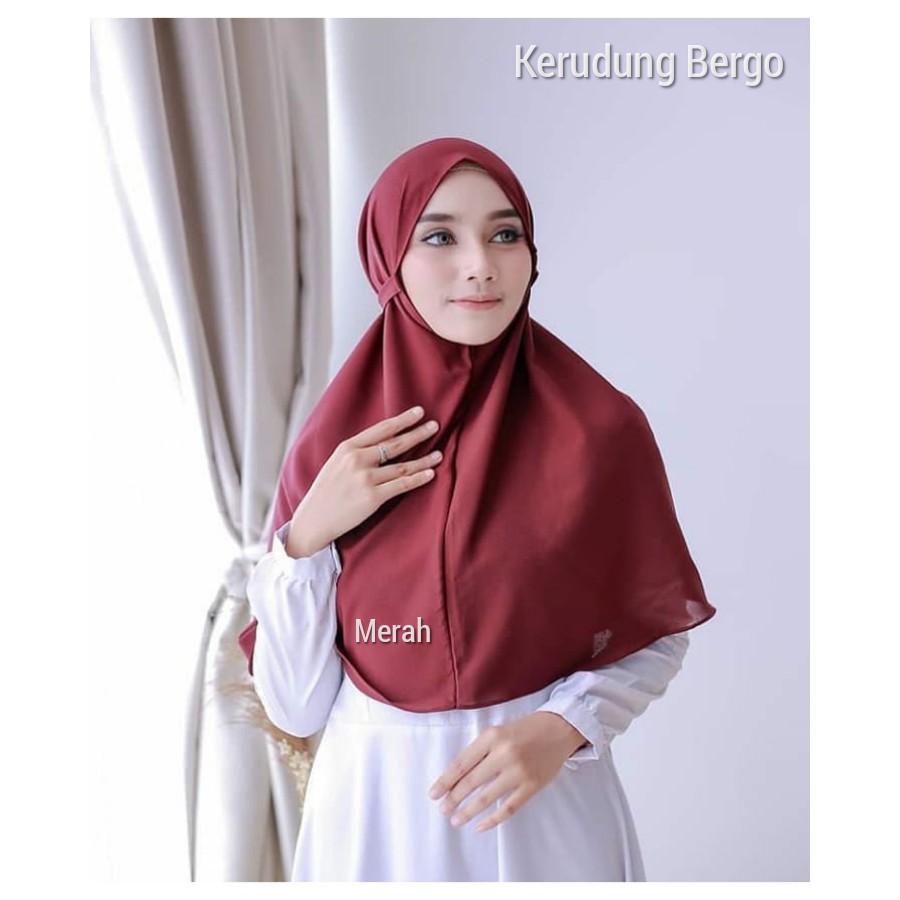 Bergo Maryam Woolpeach Non Ped Jilbab Instan Maryam Medium Wolfis