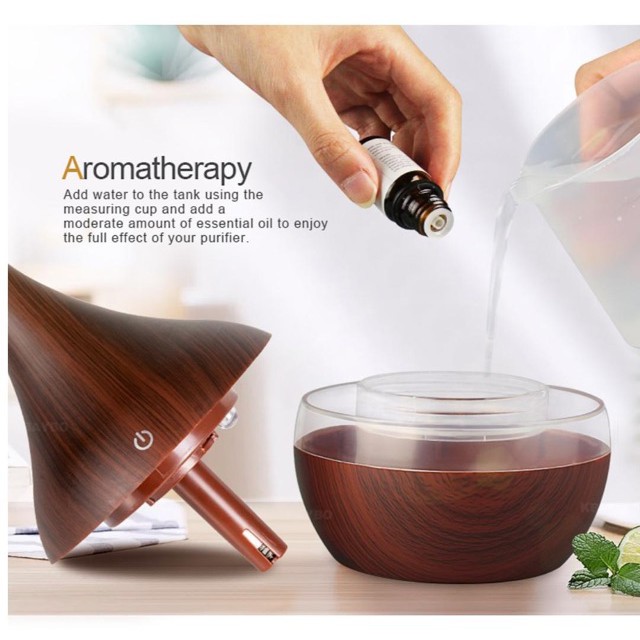 KBAYBO Ultrasonic Air Humidifier Aromatherapy Wood Grain 300ml K-H98 Dark Brown. Grab Medan