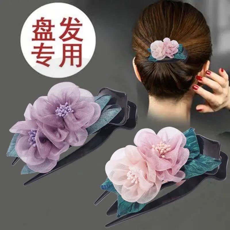 Jepit rambut korea premium sanggul wanita elegan mode bunga terbaru ori import 12.5cm