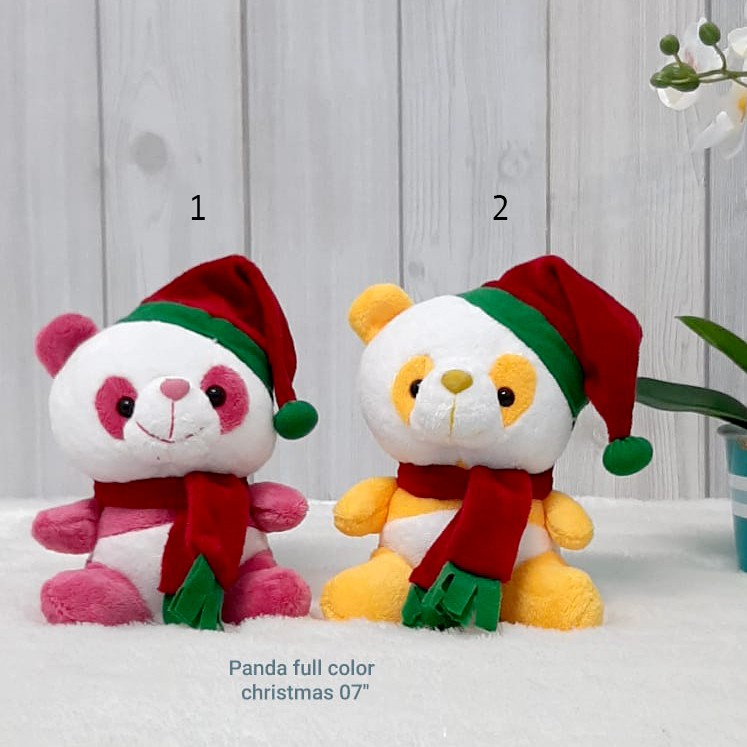 BONEKA PANDA natal warna merry christmas snowman santa reindeer kado