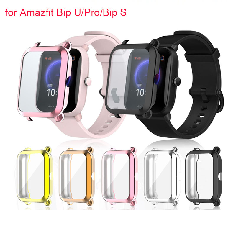 Untuk Huami Amazfit Bip U/Bip U pro/Bip S/Bip S Lite/Bip 1S/Bip Lite Smart Watch Case Lembut Penuh TPU Cover Pelindung Bumper Untuk Amazfit Bip Lite 1S U pro Shell Protector