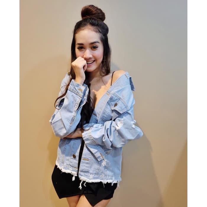 Terlaku Jaket Wanita - Baju Wanita Jaket Jeans Verza Oversize Atasan Wanita