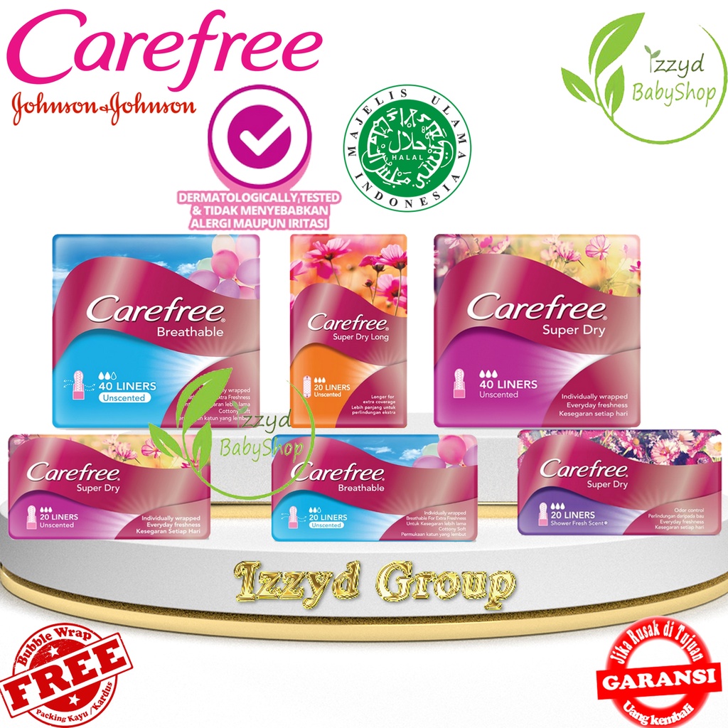 ❣️Izzyd❣️Carefree panty liner pantyliner pantiliner pembalut wanita kewanitaan Healthy Fresh Dry Long Unscented Super Dry Unscented