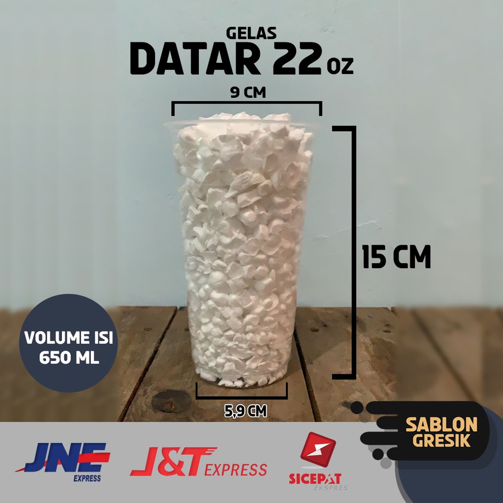 Gelas Plastik Cup 22oz Datar Merk Starindo