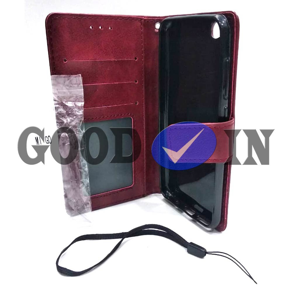 Flip Case - Flip Polos - Case Dompet Kulit Polos - Case REDMI GO