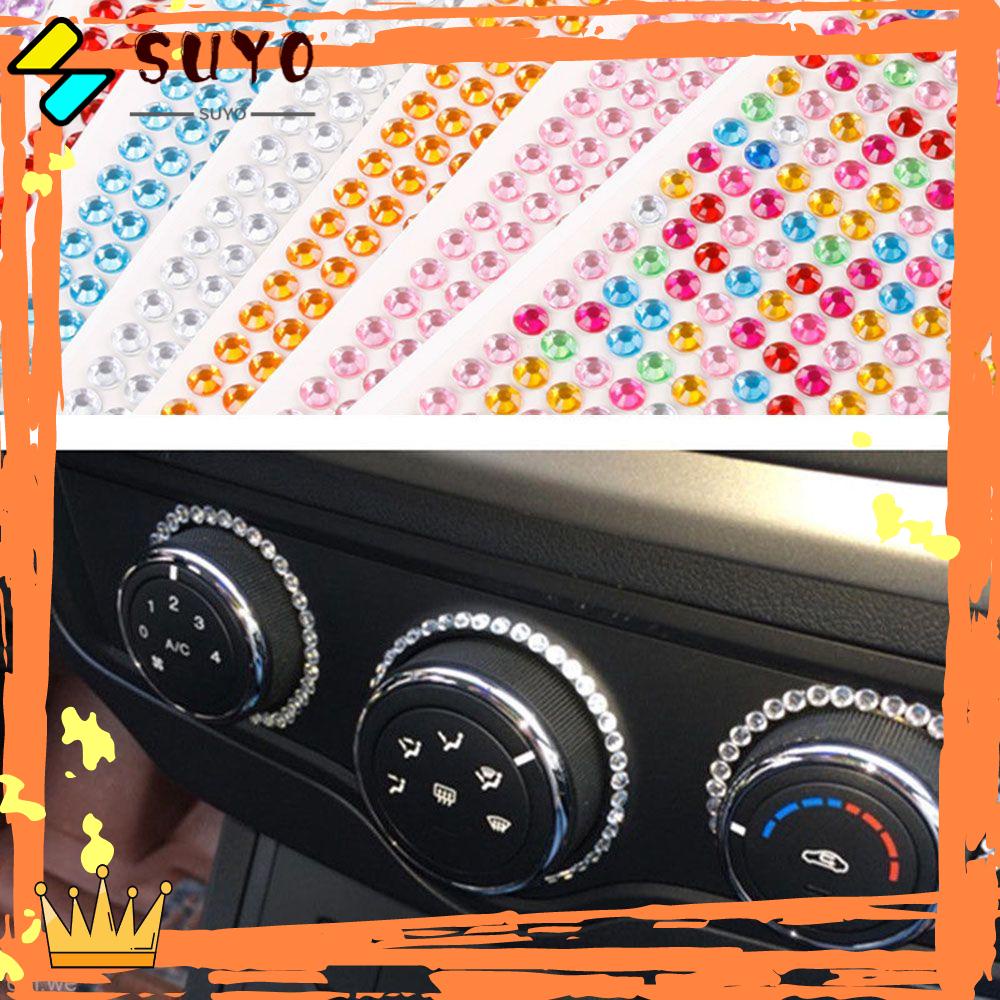 SUYOU 3mm Hot Car Sticker DIY Phone Styling Decor Crystal Rhinestone New Popular Cool Car Decoration Vehicle Decal/Multicolor