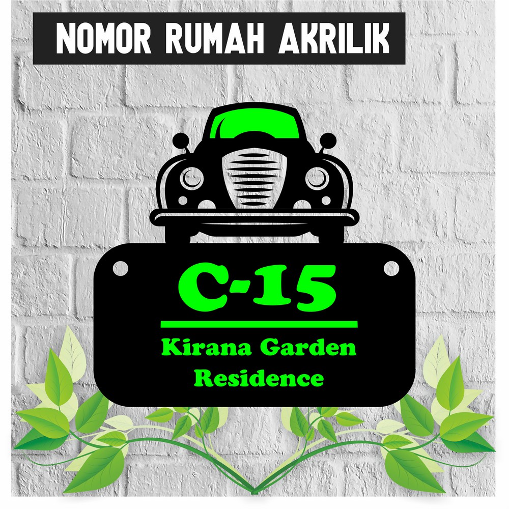 

PAPAN NOMOR ALAMAT RUMAH AKRILIK | NOMOR RUMAH ACRYLIC UKURAN 19x18cm AKRILIK SOLID HN39