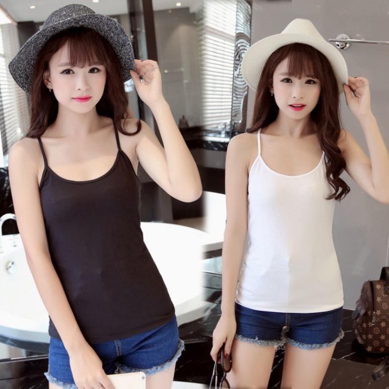 HUES.ID Tank Top Tali Wanita Polos Gaya Korea Import 4031