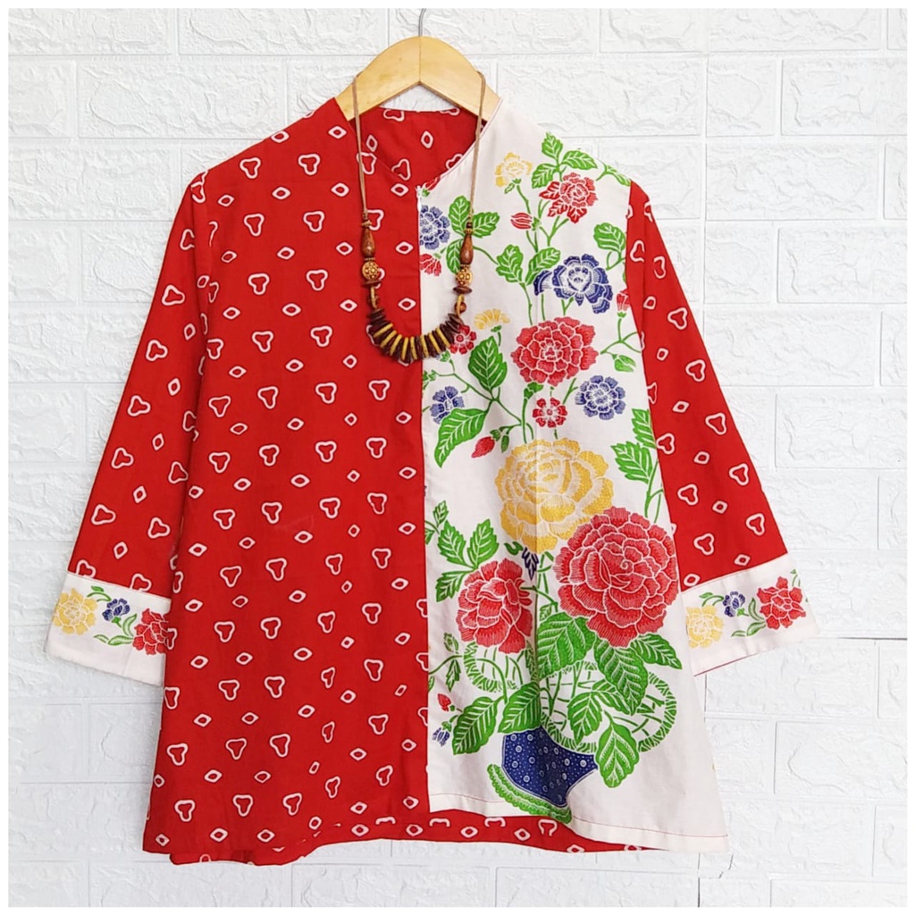 Blus Ayudya flower jumputan batik solo atasan kerja