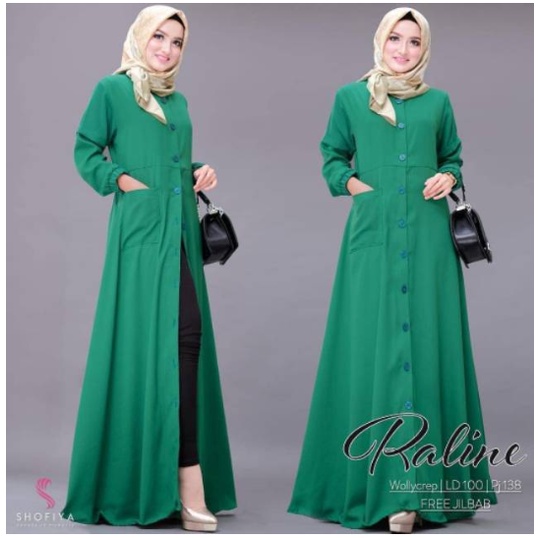 RALINE MAXY HIJAU RALINE DRESS GAMIS TERLARIS - KJ