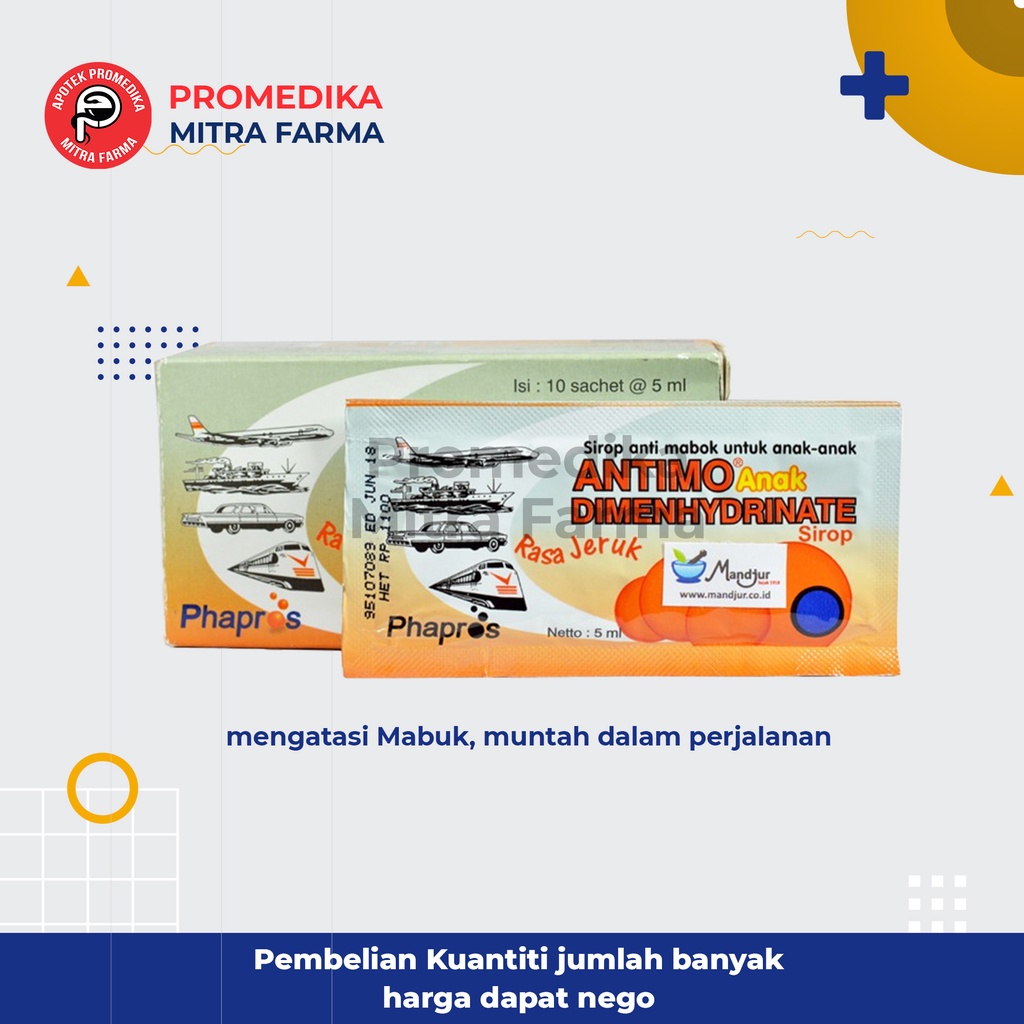 Antimo Anak 5 ml Syrup/Sachet / Obat Mual dan Muntah Anak