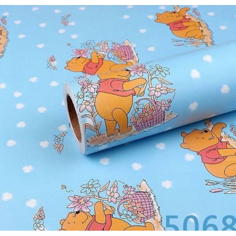 WALLPAPER STIKER DINDING Winnie THE POOH BIRU