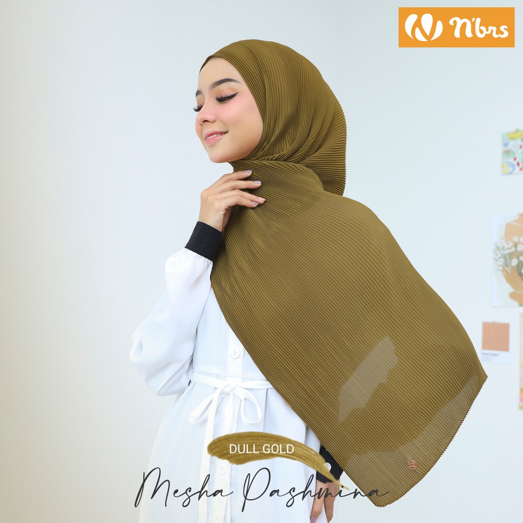 Nibras Hijab Mesha Pashmina Plisket Bahan Baby Doll Jilbab Wanita Muslimah Trendy