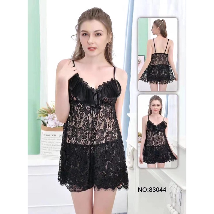 LINGERIE 138 / BAJU TIDUR SETELAN CELANA PENDEK MENERAWANG