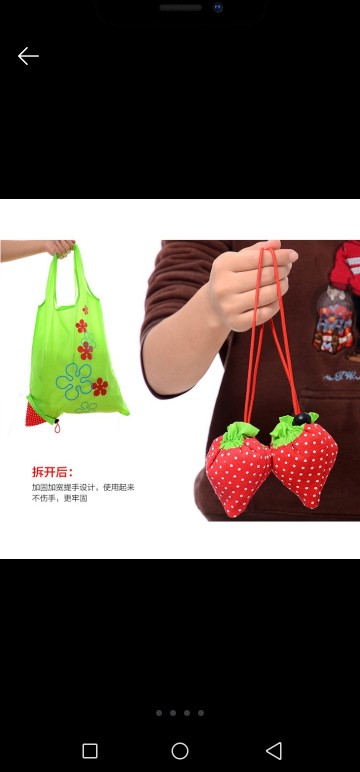 Travelmate Tas Belanja Serbaguna Lipat Strawberry Baggu Bag Bisa Jadi Besar