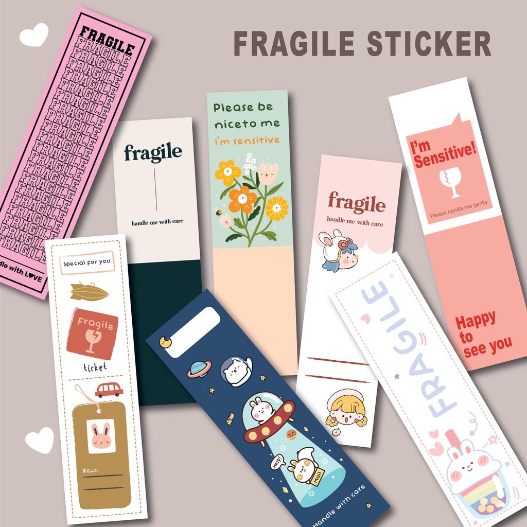 

Long Aesthetic Fragile Sticker Cute online shop sticker sticker tanda barang pecah label sticker
