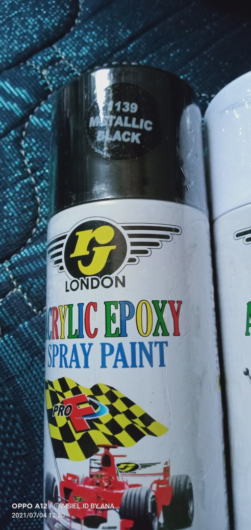 Pilok Pilox Cat Semprot Rj Gold Emas Mas Metalik Mengkilap Perunggu Bronze Putih Pernis Doff (dop)