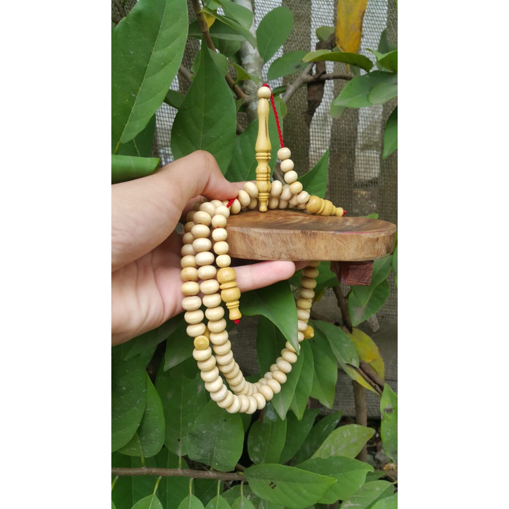Tasbih Kayu Ulas Kemuning Gading - 8,9mm / TASBIH KAYU BERTUAH KEMUNING GADING 8MM 99 / tasbih