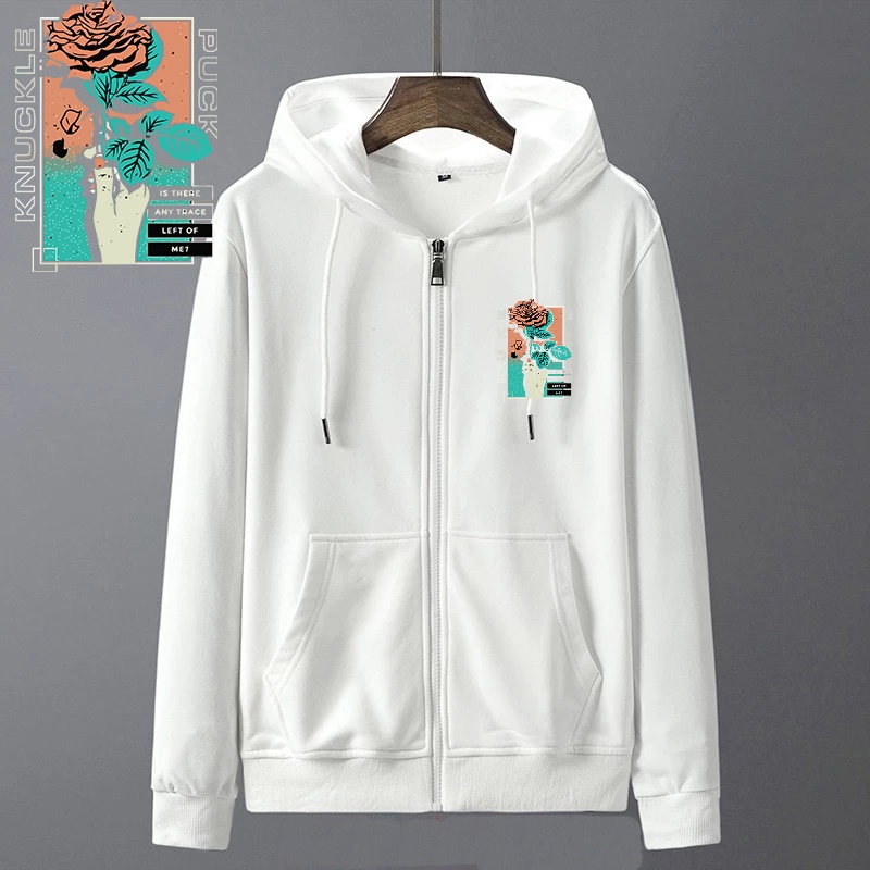 Zipper Hoodie Knock Hoodie pria L-XXL