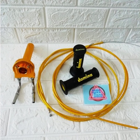 Gas Spontan 2 kabel + Handgrip + 2 kabel Gas Serat Carbon = Beat Fi - Esp, Mio M3, Mio J, Beat stree