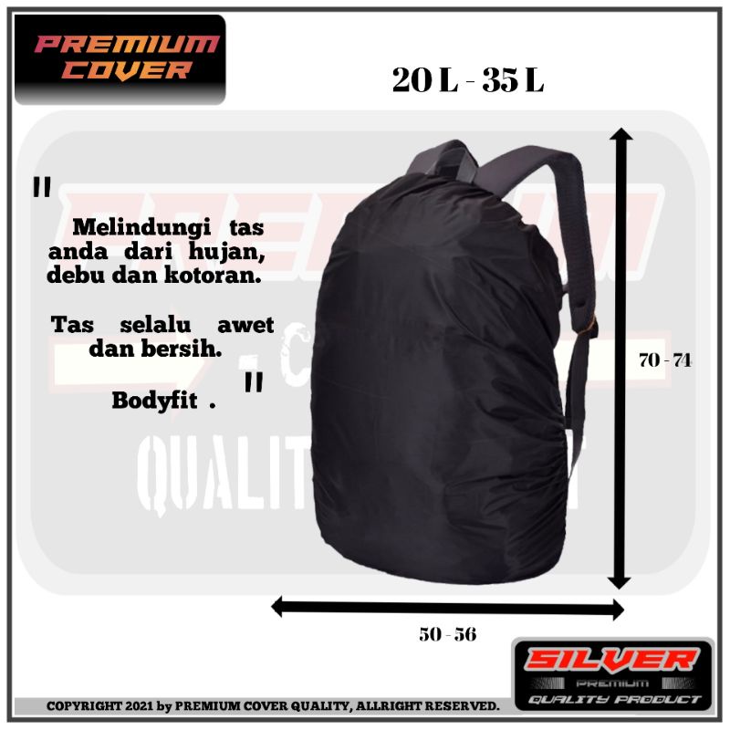 Mantel tas/coverbag/raincoverbag waterproof anti air 20-35 liter