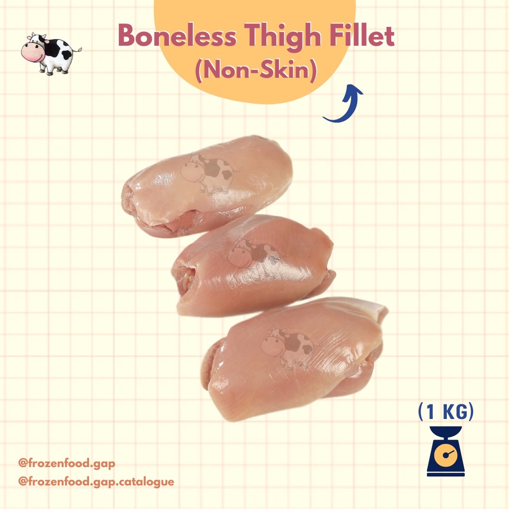 

Boneless Chicken Thigh Fillet | Paha Filet ( Tanpa Kulit) | Frozen Meat | Daging Beku | Frozen Food