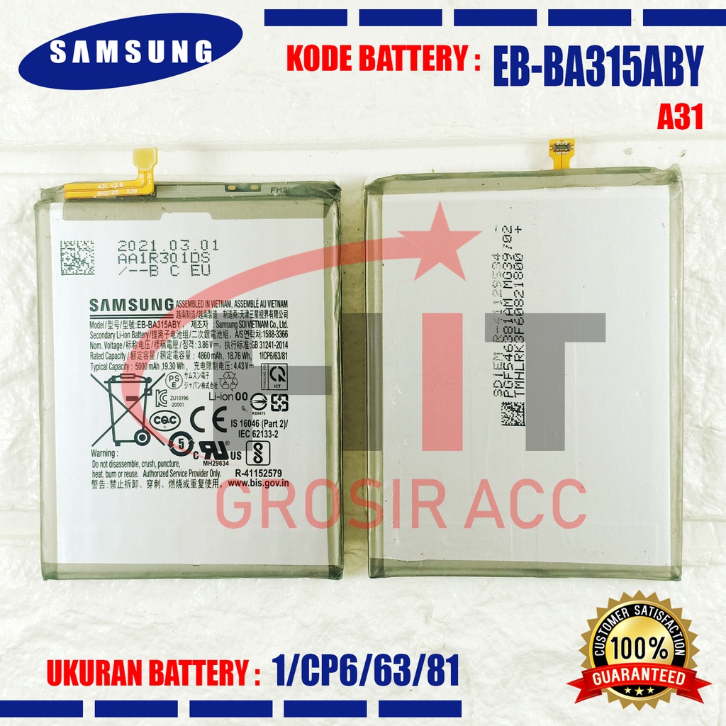 Baterai Battery EB-BA315ABY Samsung A31 / A315 / A315F