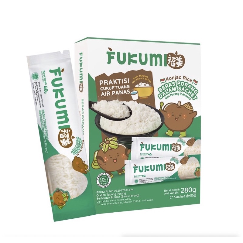 

BERAS FUKUMI nasi praktis yang terbuat dari porang
