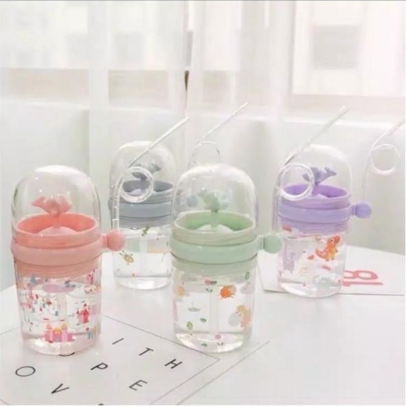 [100% ORIGINAL] BOTOL MINUM 250ML ANAK UNIK AIR MANCUR LUMBA LUMBA KARAKTER HEWAN BINATANG BOTTLE