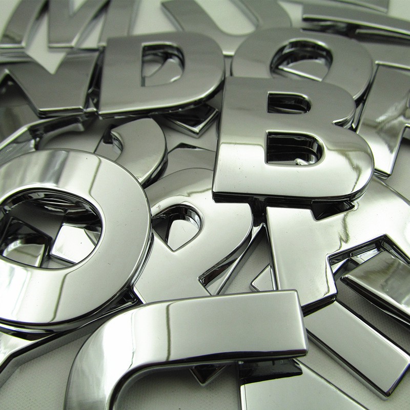 1 x 45mm Silver Metal DIY 3D Letter Alphabet Number Emblem Motor Car Emblem Sticker