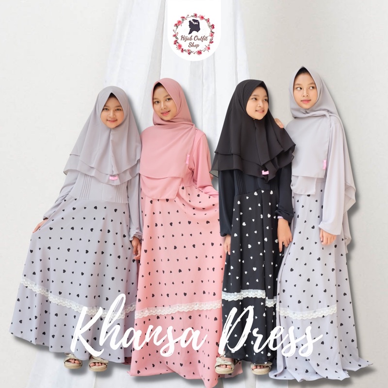 KHANSA DRESS LACE LOVE / gamis jersey monalisa