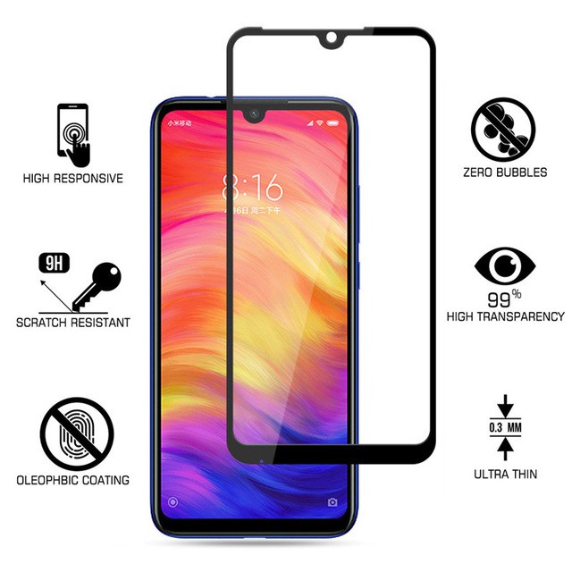 Tempered Glass Xiaomi Redmi 7 / Redmi Note 7 Antigores Kaca Pelindung Layar Full Cover