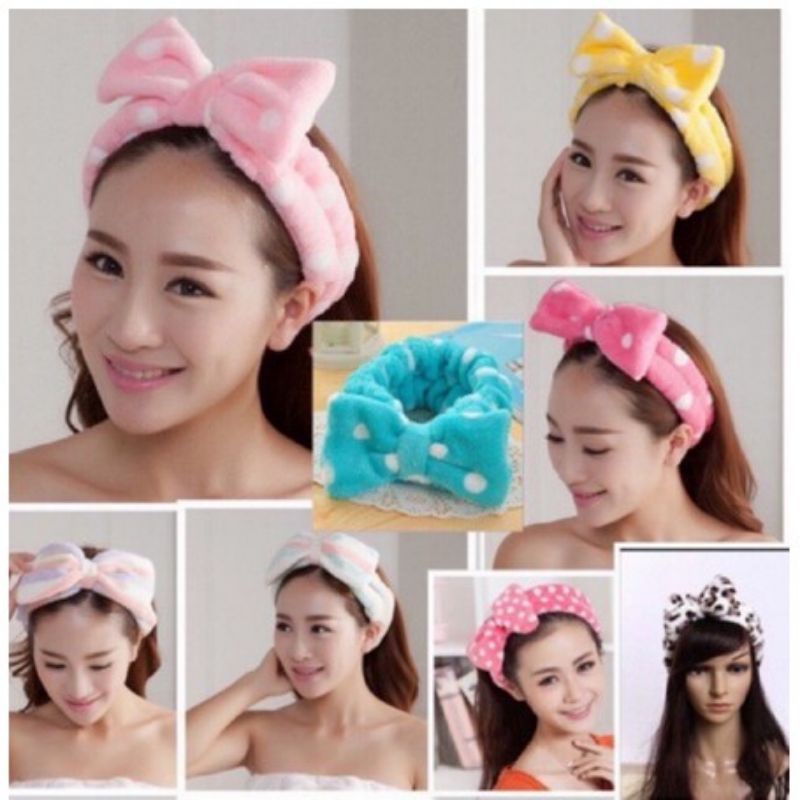 Bando Bandana Lucu / Motif Pita Korea Import / Pita Bludru Besar / Aksesoris Kepala