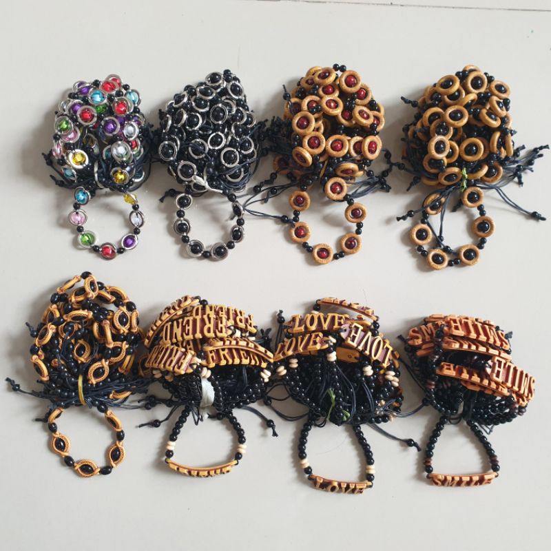 Gelang Manik Ring Plat 12buah Kulakan Grosir