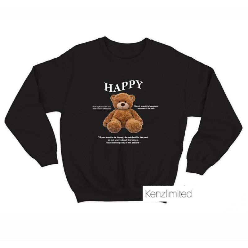 Sweater teddy bear pria wanita (Happy)